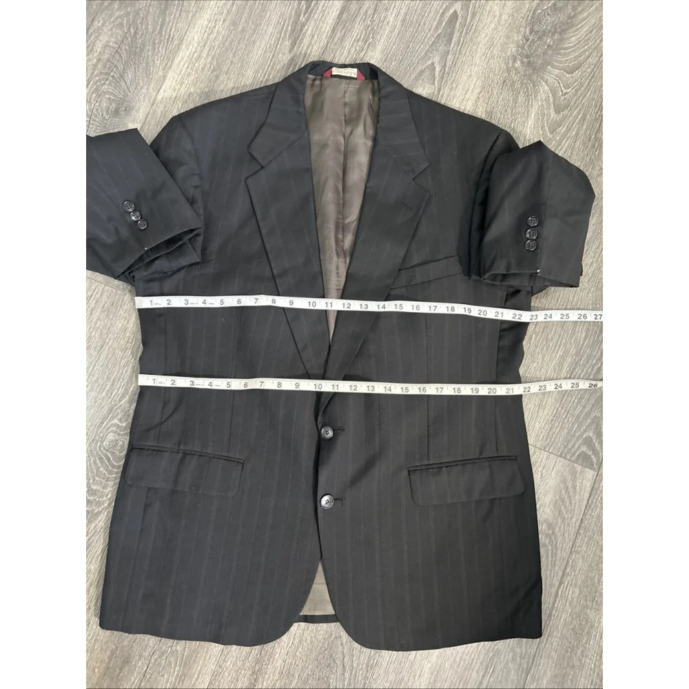 Botany 500 42R? Black W/ Pin Stripes 2 Button Single Vent Suit No Size Tags See